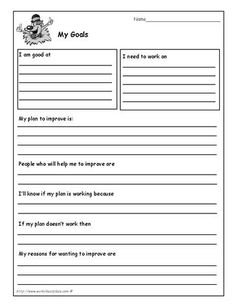 Goal Setting Worksheet for Kids