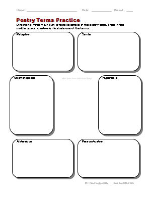 Poetry Terms Graphic Organizer