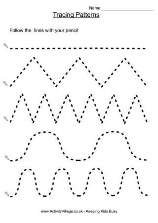 Preschool Tracing Lines Worksheets Printable