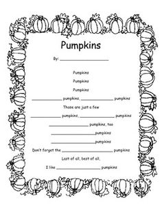 Pumpkin Adjective Poem