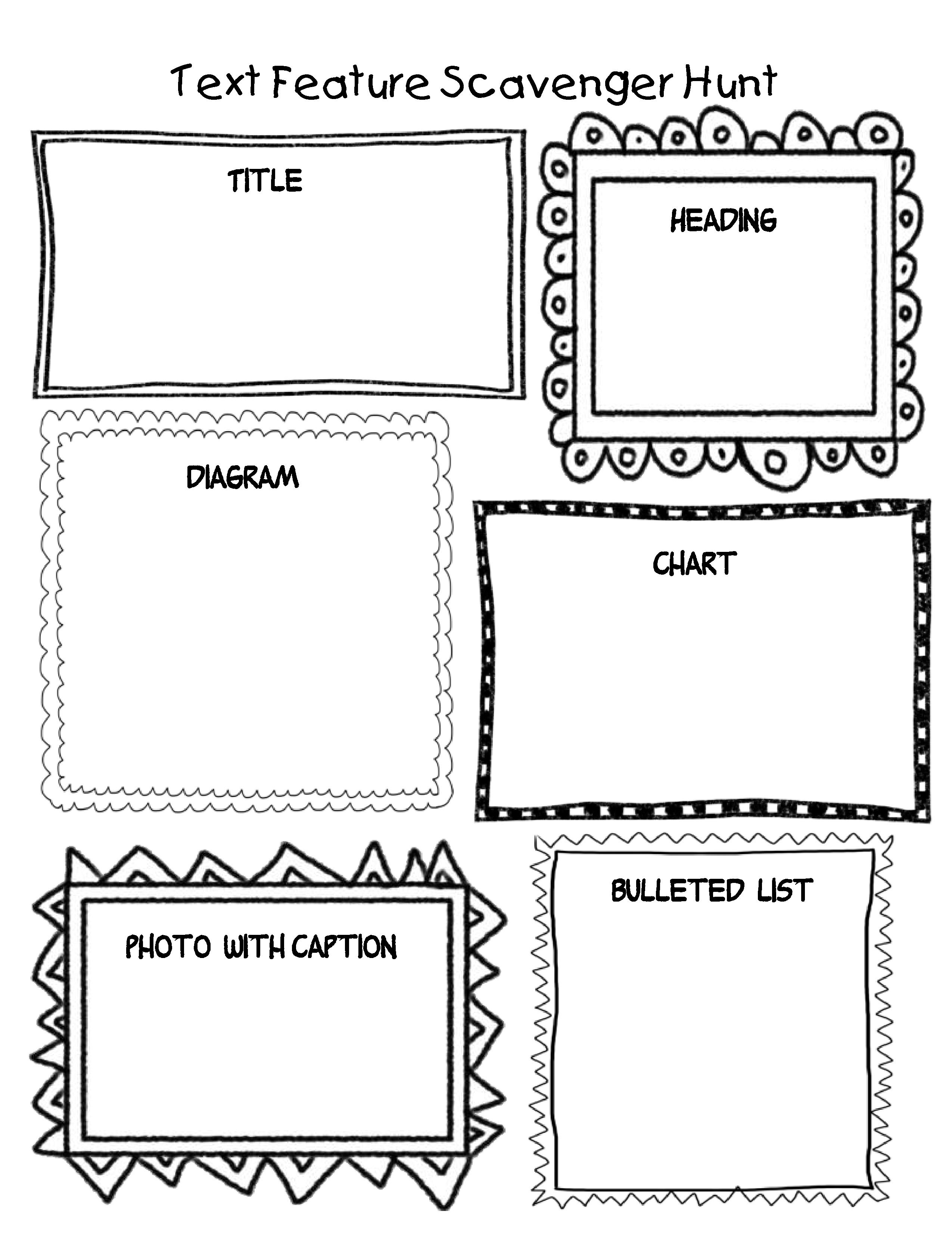 Free Text Features Printables