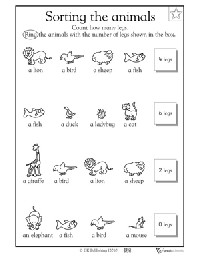Activities Kindergarten Animal Worksheets