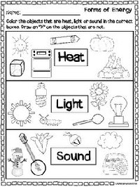 Forms of Energy Worksheets 2nd Grade