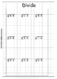 No Long Division with Remainders Worksheets