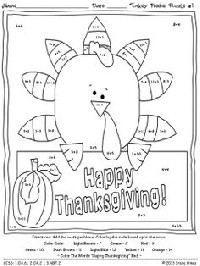 Thanksgiving Printable 2nd Grade Math