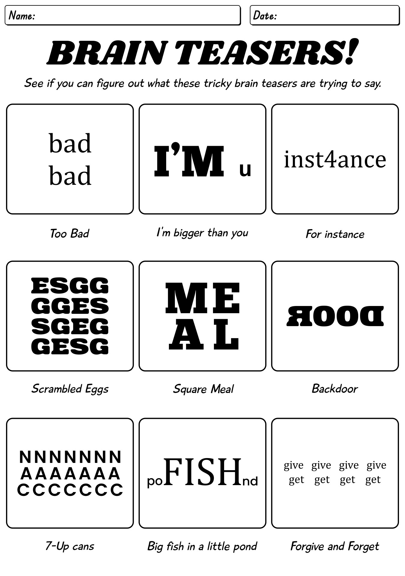 11 Best Images Of Printable Worksheet For First Grade Brain Teaser