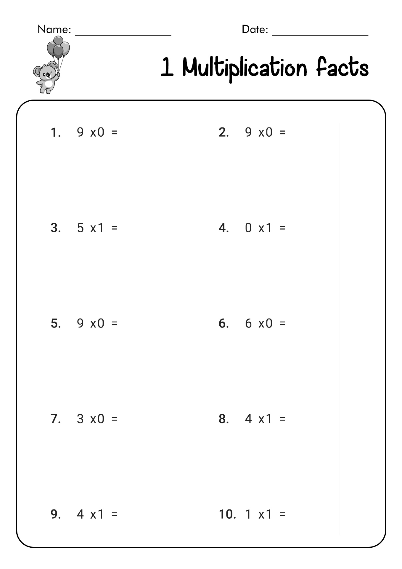 13 Best Images of Printable Multiplication Worksheets 5S
