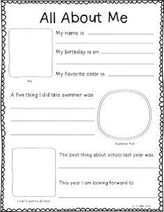 14 Best Images of All About Me Worksheet Child - Write Cursive Letters