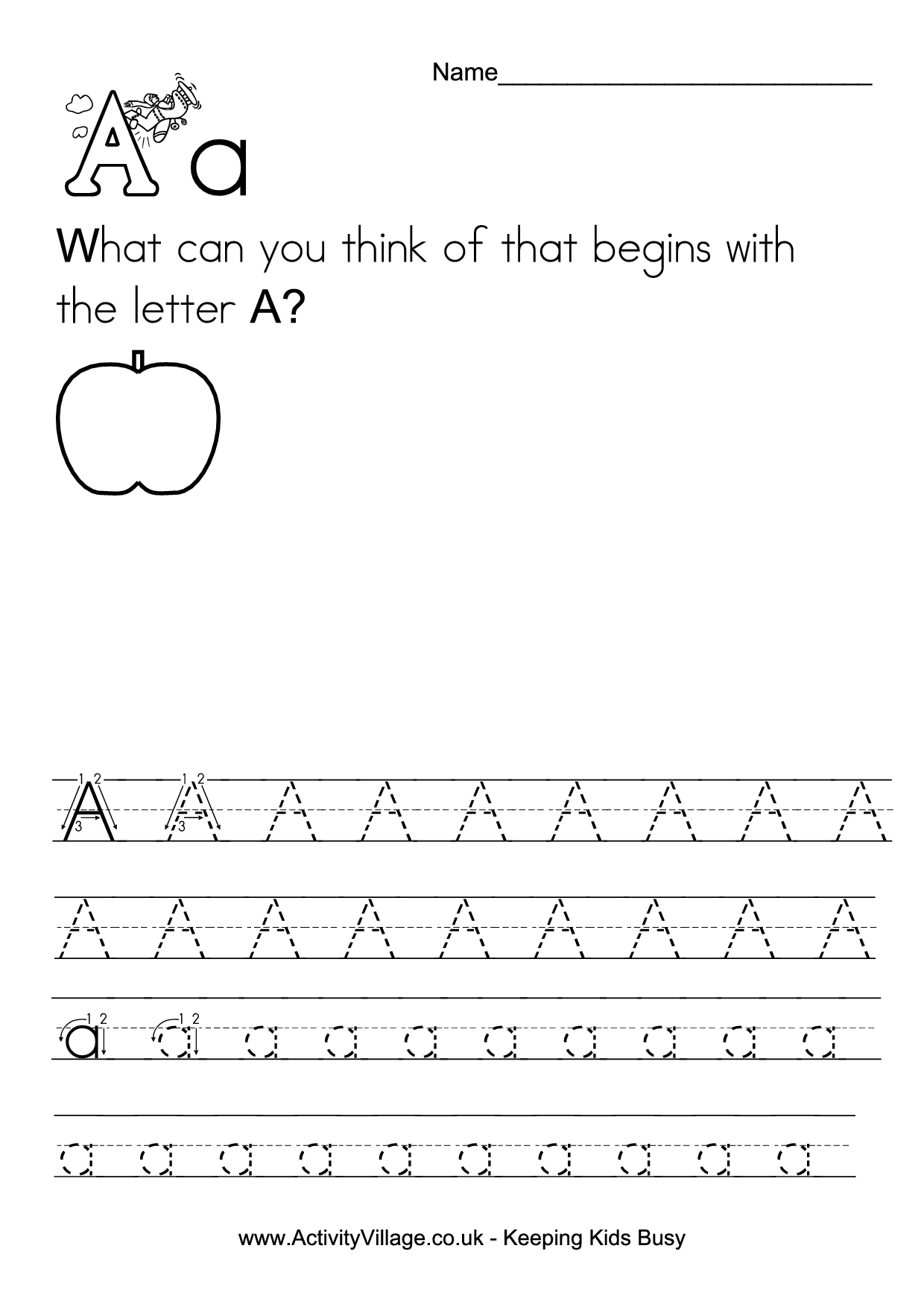 Alphabet Handwriting Practice Worksheets