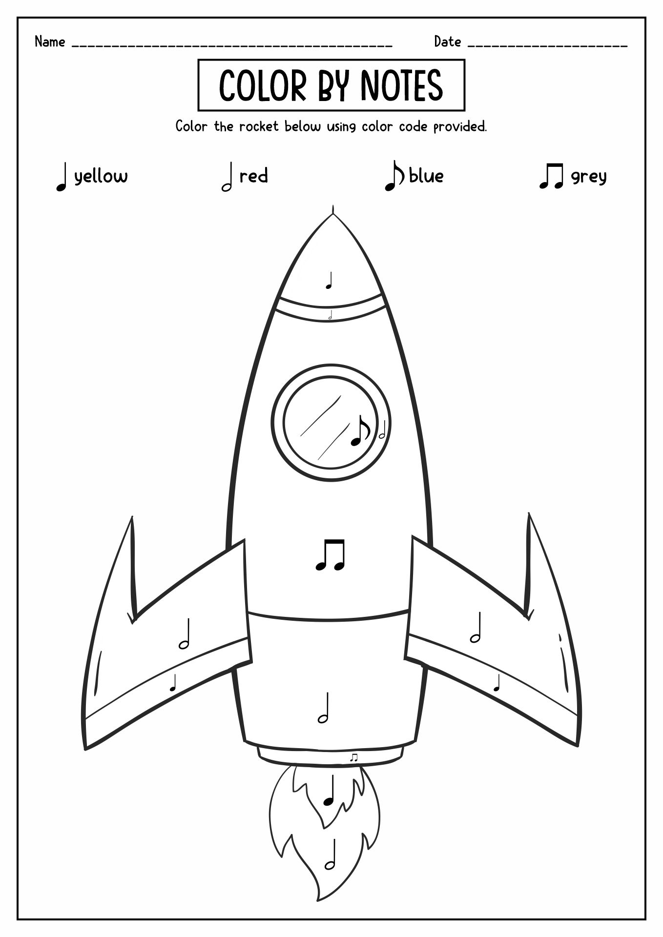 14 Best Images Of Elementary Music Note Worksheet Color By Note Music 