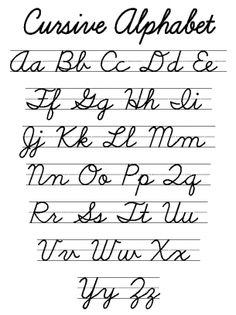  Printable Cursive Alphabet Letter Worksheets