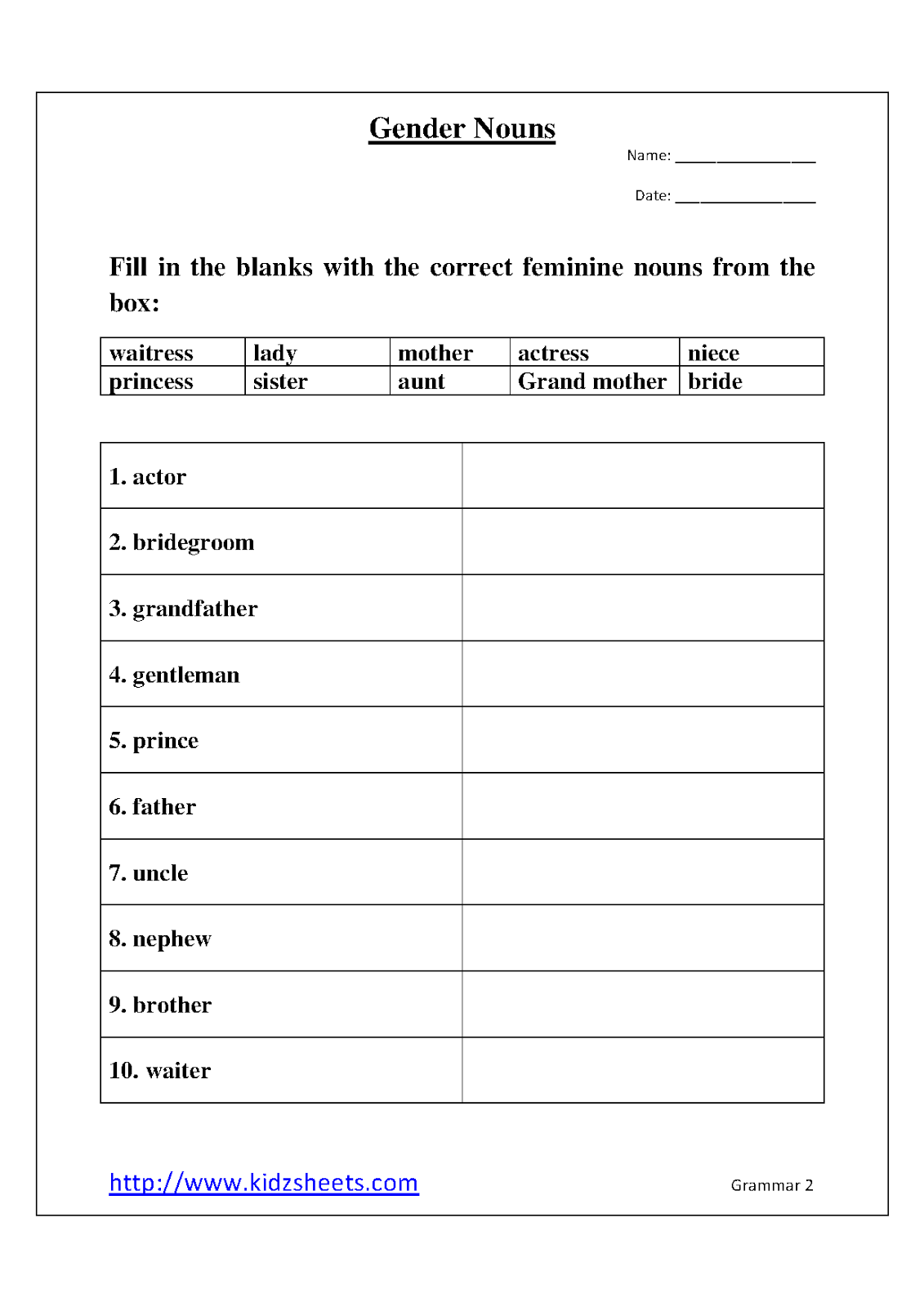 17 Best Images Of 6th Grade Gender Noun Worksheets Plural Possessive Nouns Worksheets 2nd