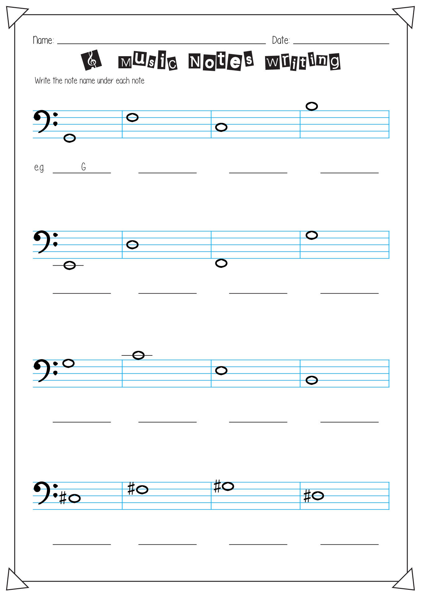 9 Best Images of Music Notes Worksheets Math Worksheet Music Notes