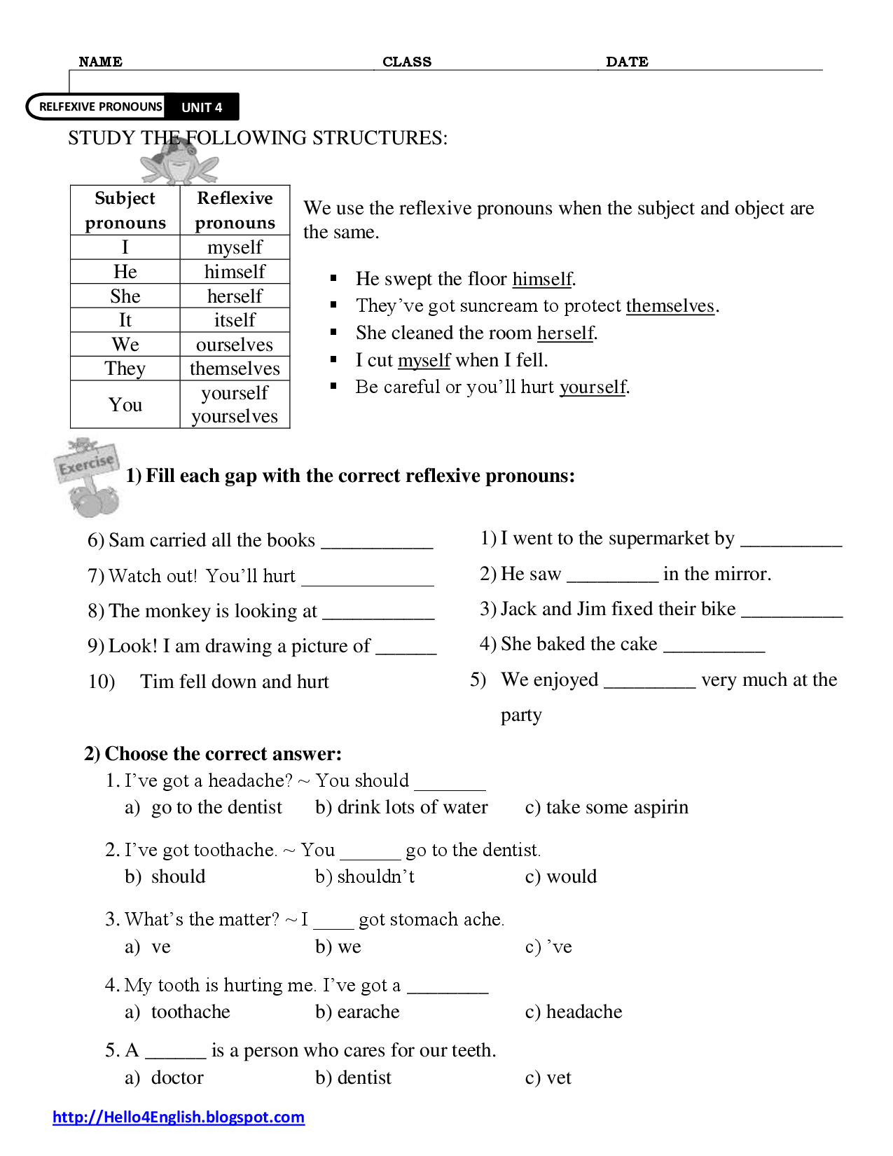 13 Best Images Of Intensive Pronouns Worksheets Reflexive Pronouns Worksheet Reflexive And