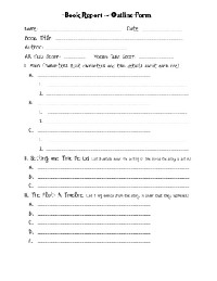 5th Grade Book Report Outline Template