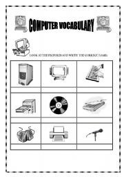 Computer Parts Worksheet for Kids