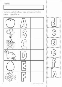 Kindergarten Cut and Paste Alphabet Letter Worksheets