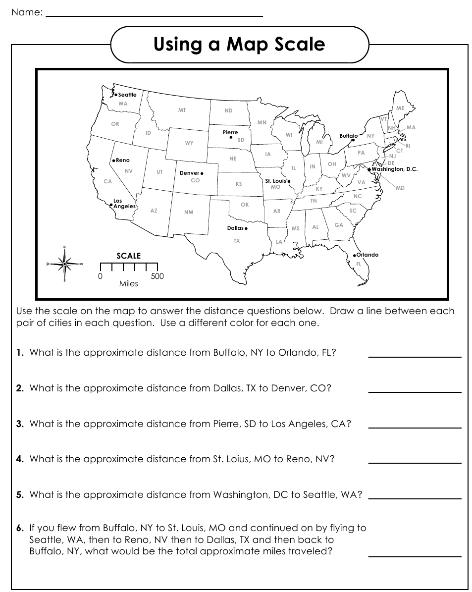 10 Best Images Of For Library Skills Worksheets Map Scale Activity 
