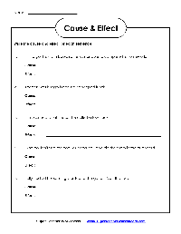 Cause and Effect Worksheets 2nd Grade