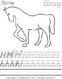 H Is for Horse Preschool Worksheet