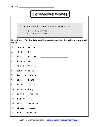 Printable Compound Word Worksheets