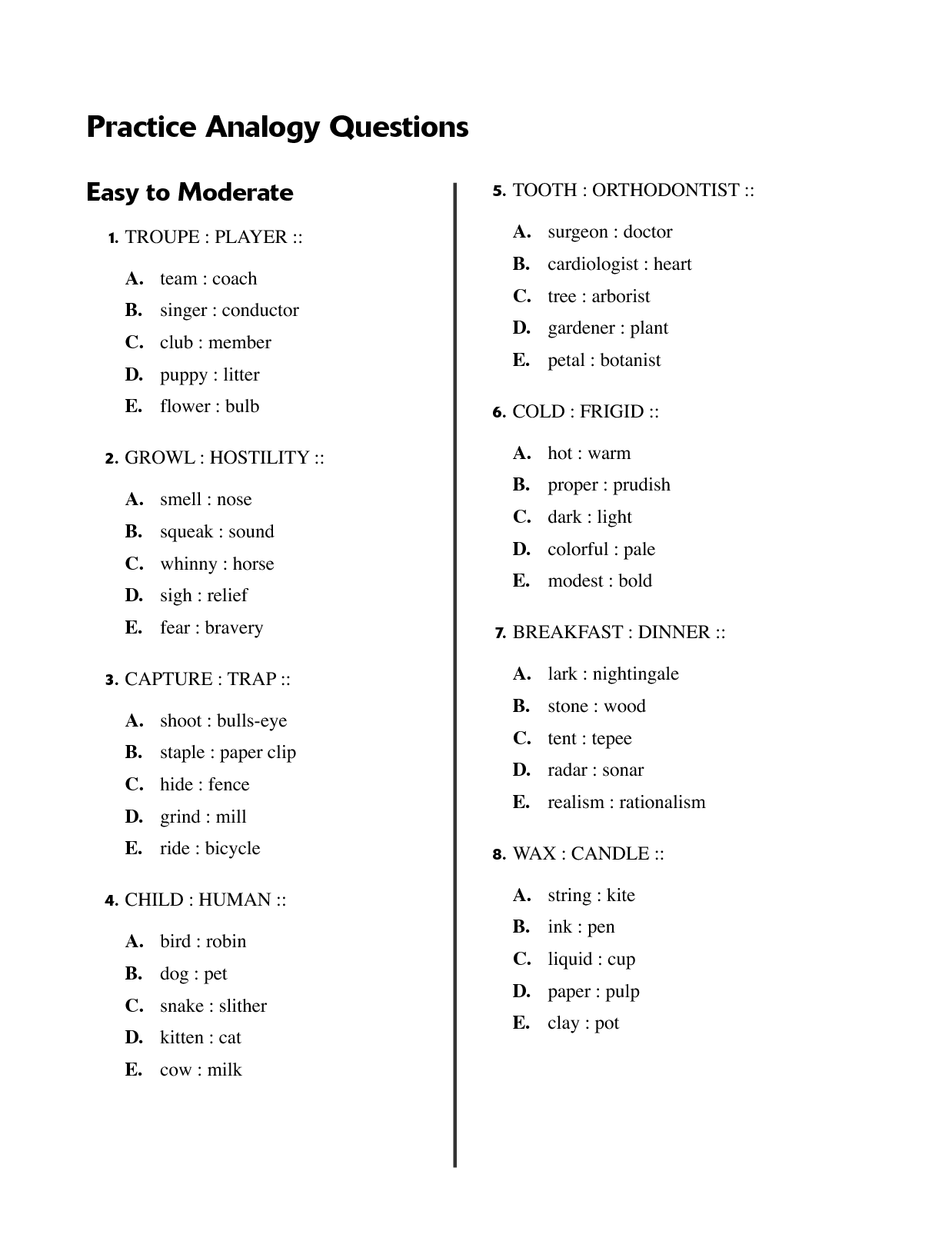 13 Best Images of Analogy Synonym Worksheet - Synonym Analogies