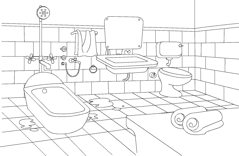 Bathroom Coloring Pages