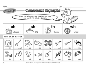 Consonant Digraph Worksheets