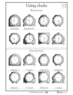 16 Images of First Grade Telling Time Worksheets