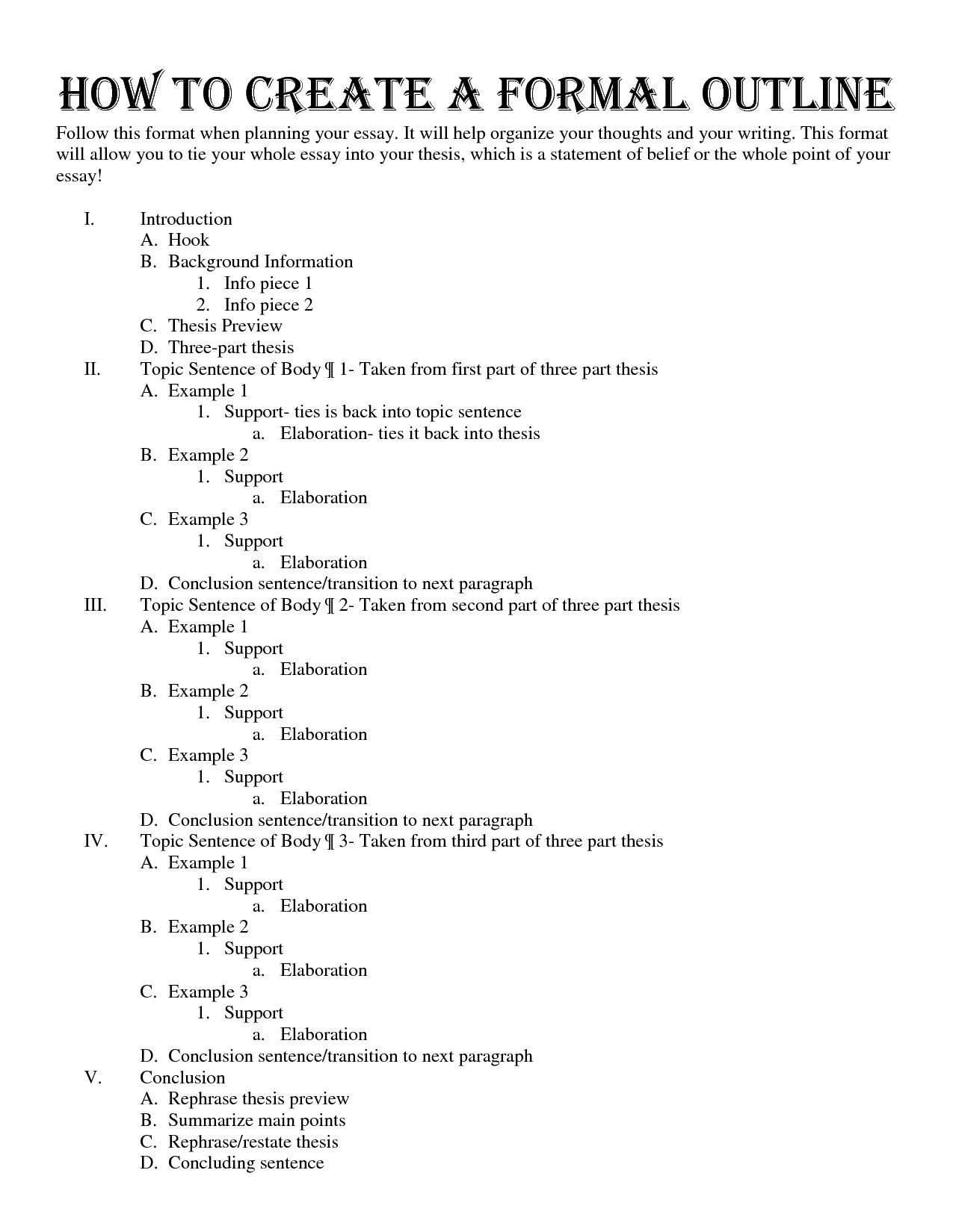 18 Best Images of Sample Outline Worksheet - Example Essay Outline