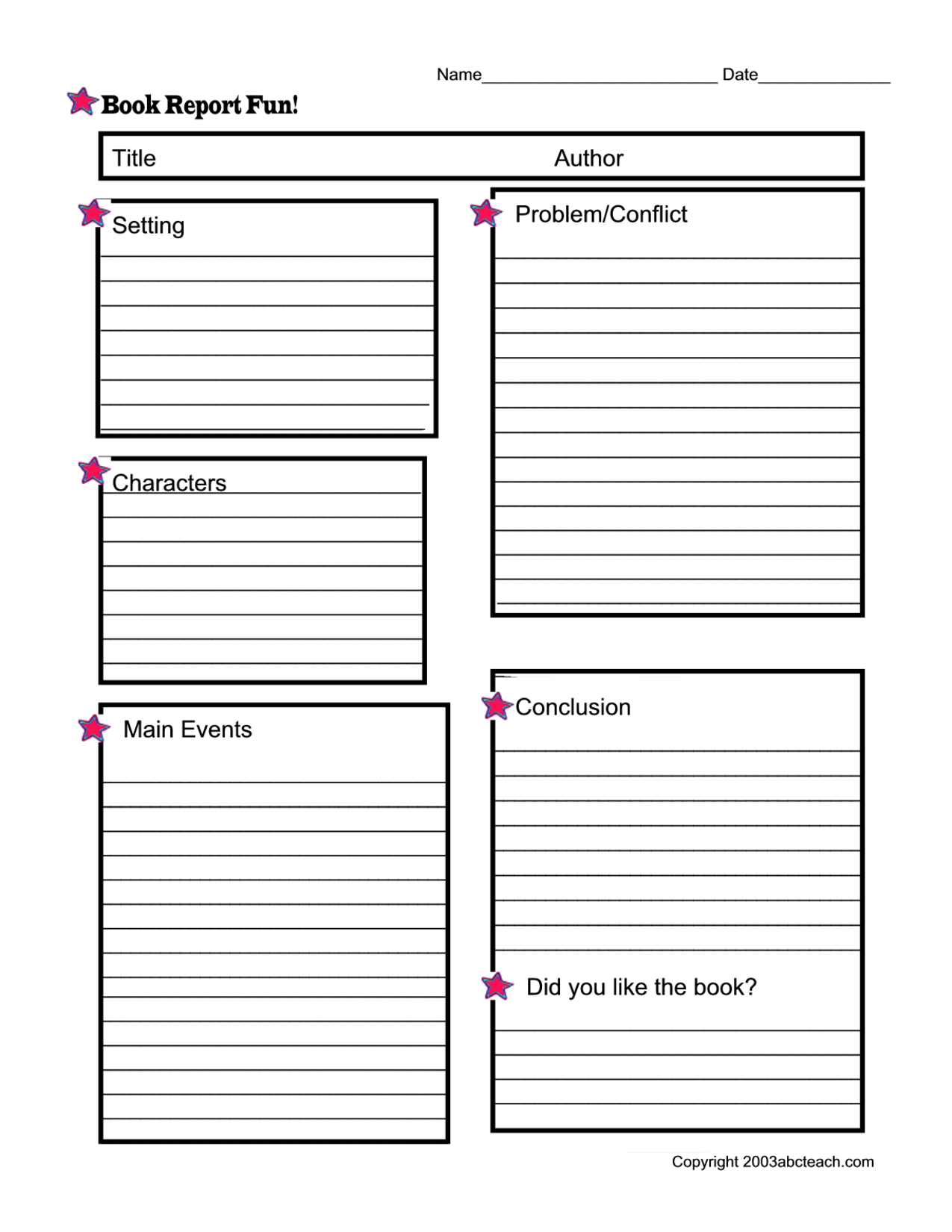 Book report form for kids Book report form for kids picture