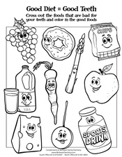Healthy Foods Coloring Sheet
