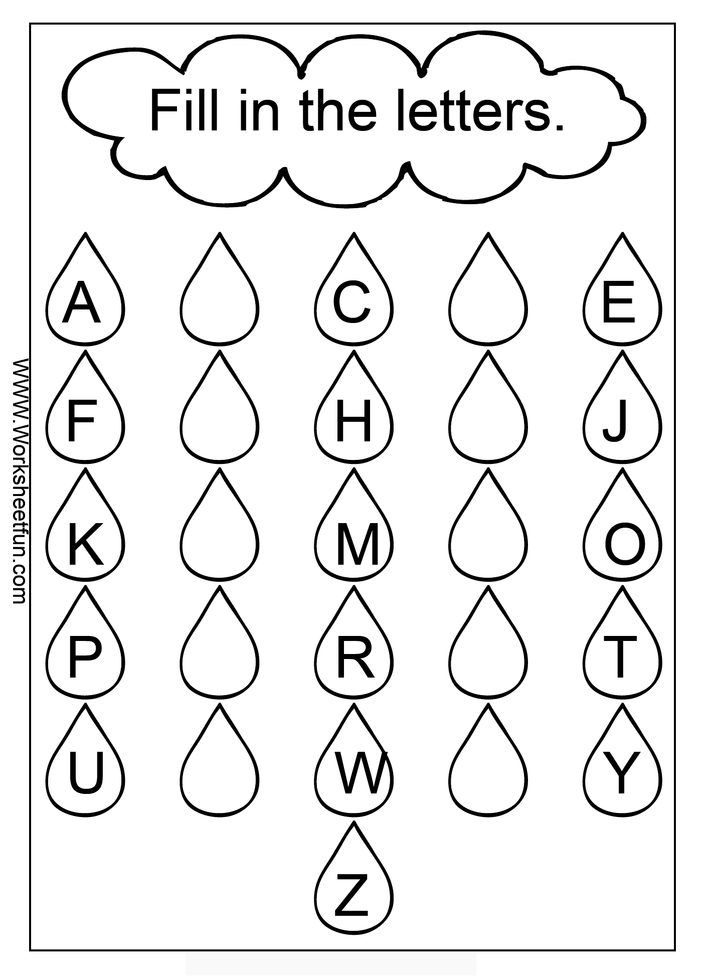 Kindergarten Missing Letter Worksheets