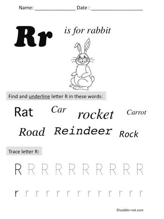 12 Best Images of Letter R Recognition Worksheets  Letter R Preschool