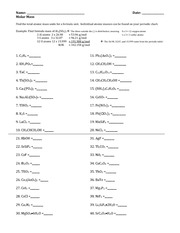 17 Best Images of Gram Formula Mass Worksheet Answers  Mole Molecules and Grams Worksheet 