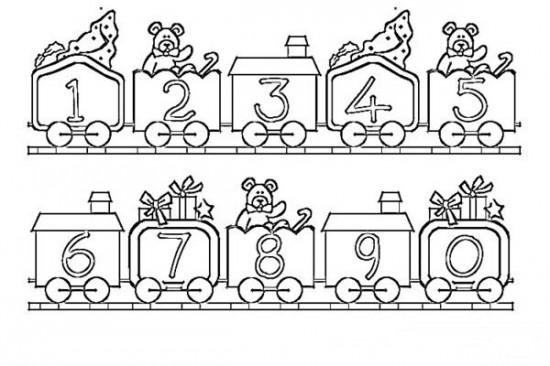 Number Train Coloring Page