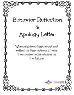 Reflection & Behavior Apology Letter