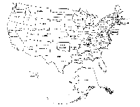 Blank United States Map with Capitals