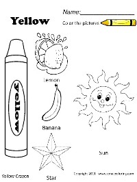 Color Yellow Coloring Sheets