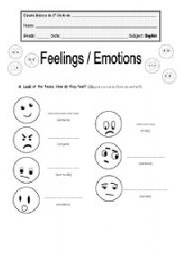 Feelings and Emotions Worksheets