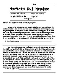 Nonfiction Text Structure Worksheet