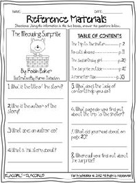 Reference Materials Worksheets 3rd Grade