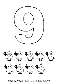 Worksheets Number 9 Coloring Page