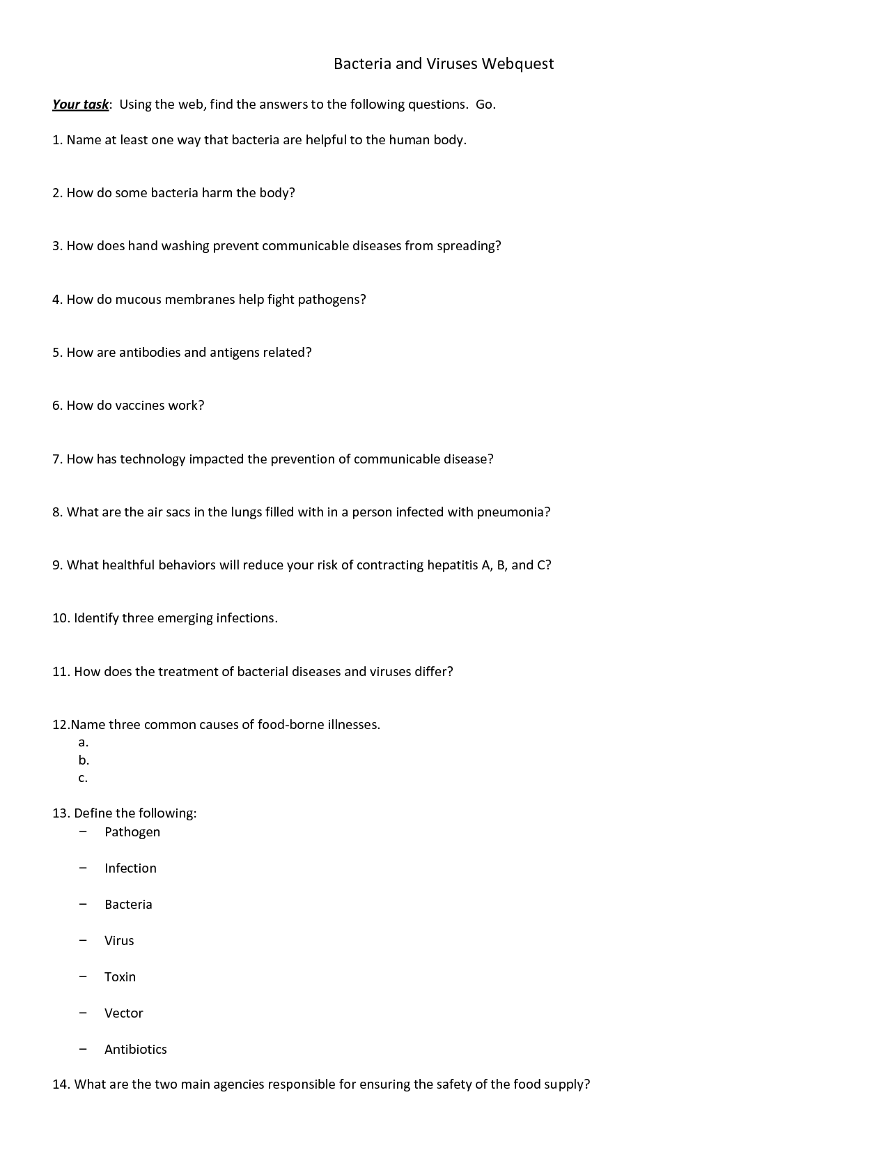 14 Best Images of Viruses And Bacteria Worksheets  Bacteria and Viruses Worksheet Answers 