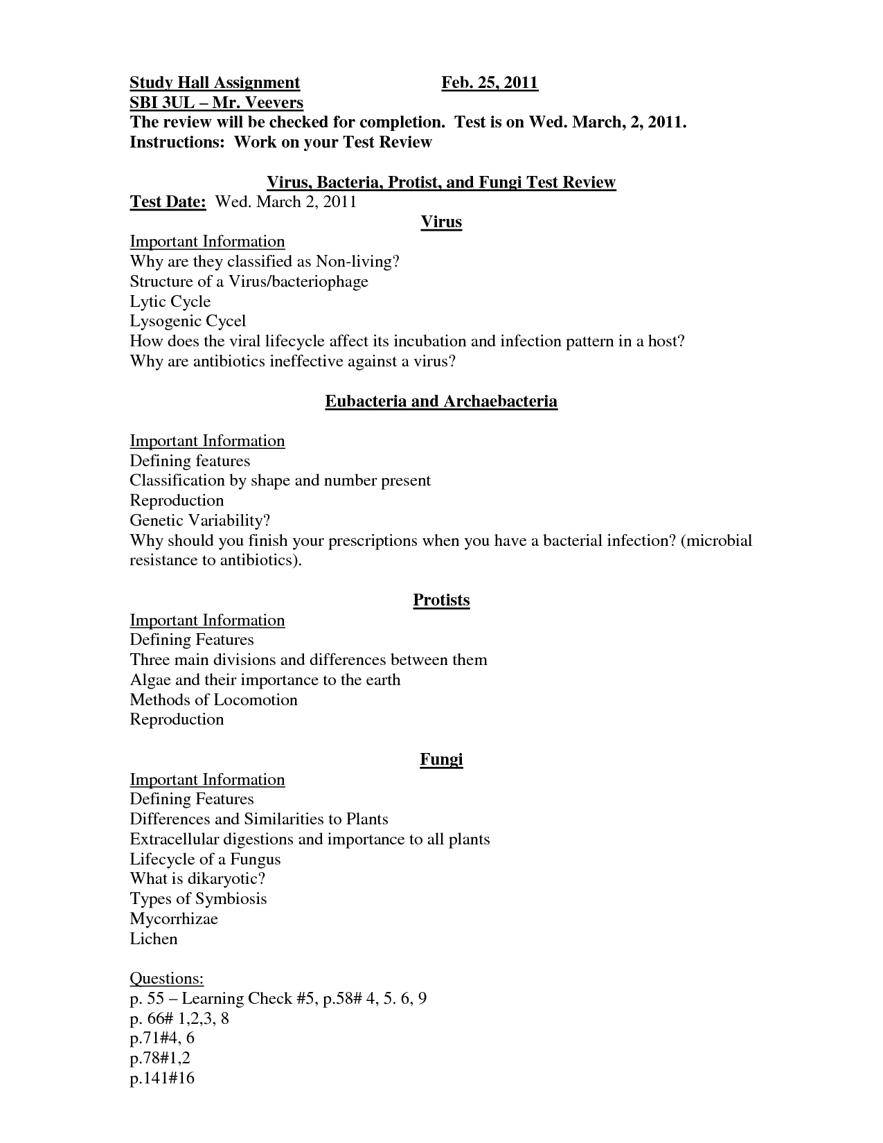 Virus And Bacteria Worksheet
