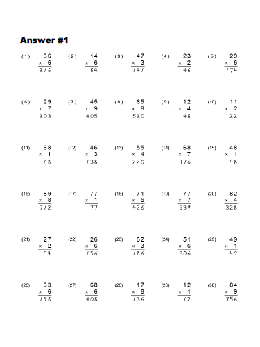 Multiplication Worksheets For 9th Graders