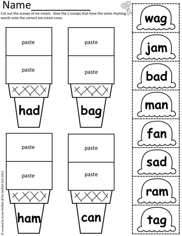 Free Printable Cvc Worksheets Cut And Paste