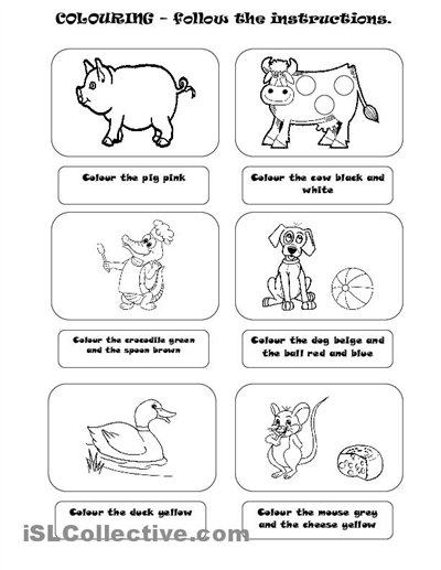 Following Directions Worksheet Kindergarten