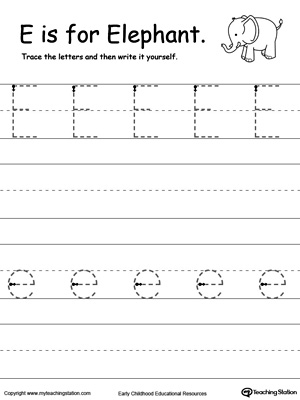 Letter E Tracing and Writing