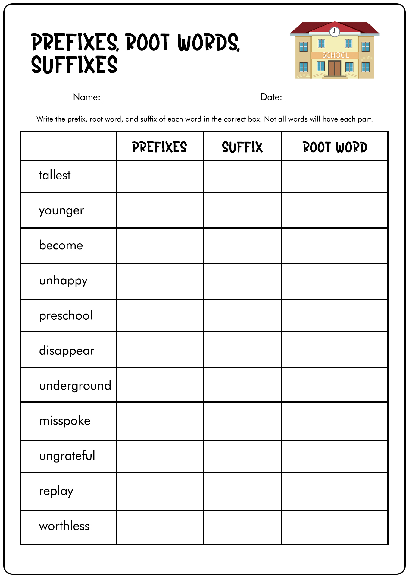 19 Best Images Of Free Printable Prefix Worksheets 4th Grade Prefix